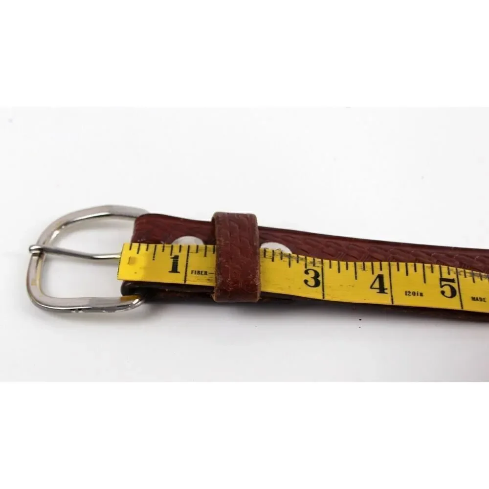 R.A.U. Co TOOLED BROWN REAL LEATHER 1 3/8